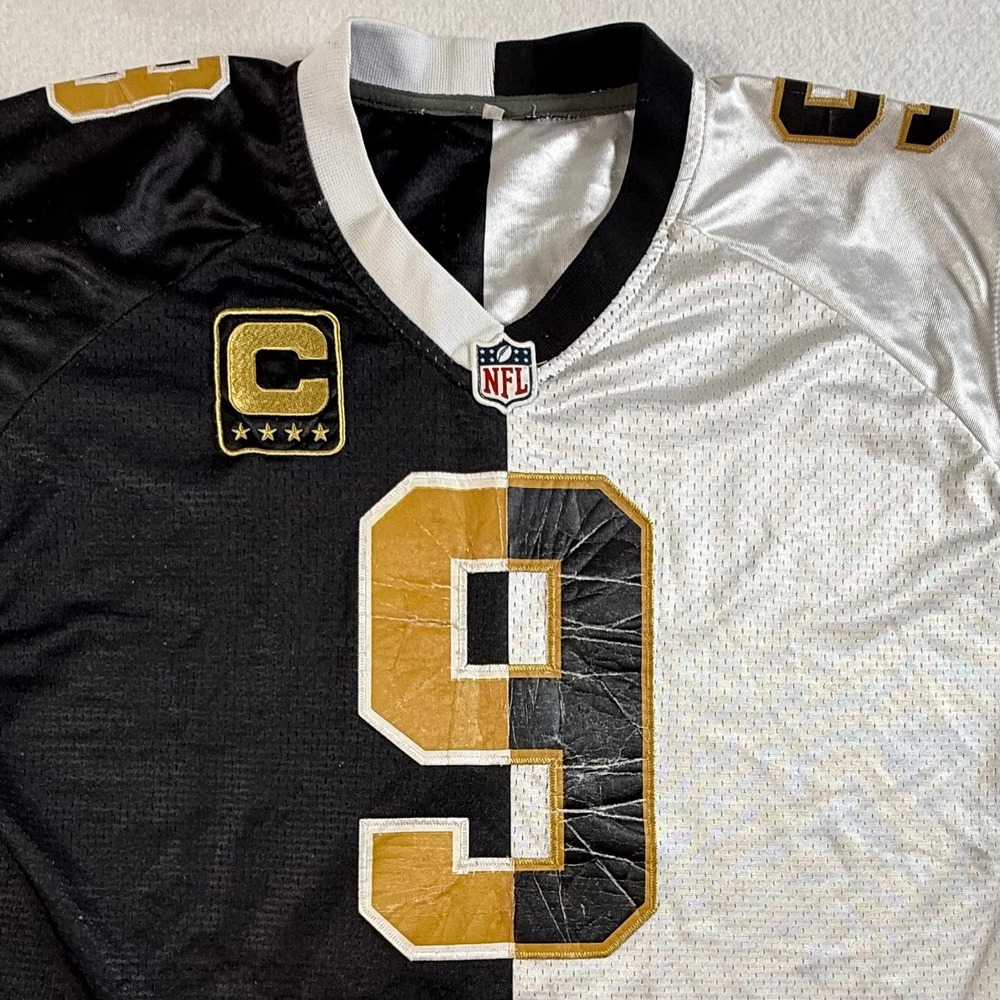 Nike NFL Jersey Mens 44 Drew Brees New Orleans Saints Split Black White
